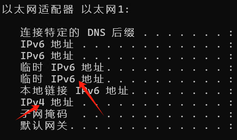 在 Windows 命令提示符中查看网络地址